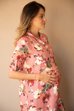 Cargar imagen en el visor de la galería, Pijama Ninfa Rosa Flores | Pijama de maternidad
