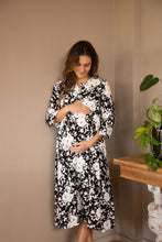 Cargar imagen en el visor de la galería, Vestido Calma estampado blanco y negro | Vestidos de maternidad