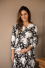 Cargar imagen en el visor de la galería, Vestido Calma estampado blanco y negro | Vestidos de maternidad
