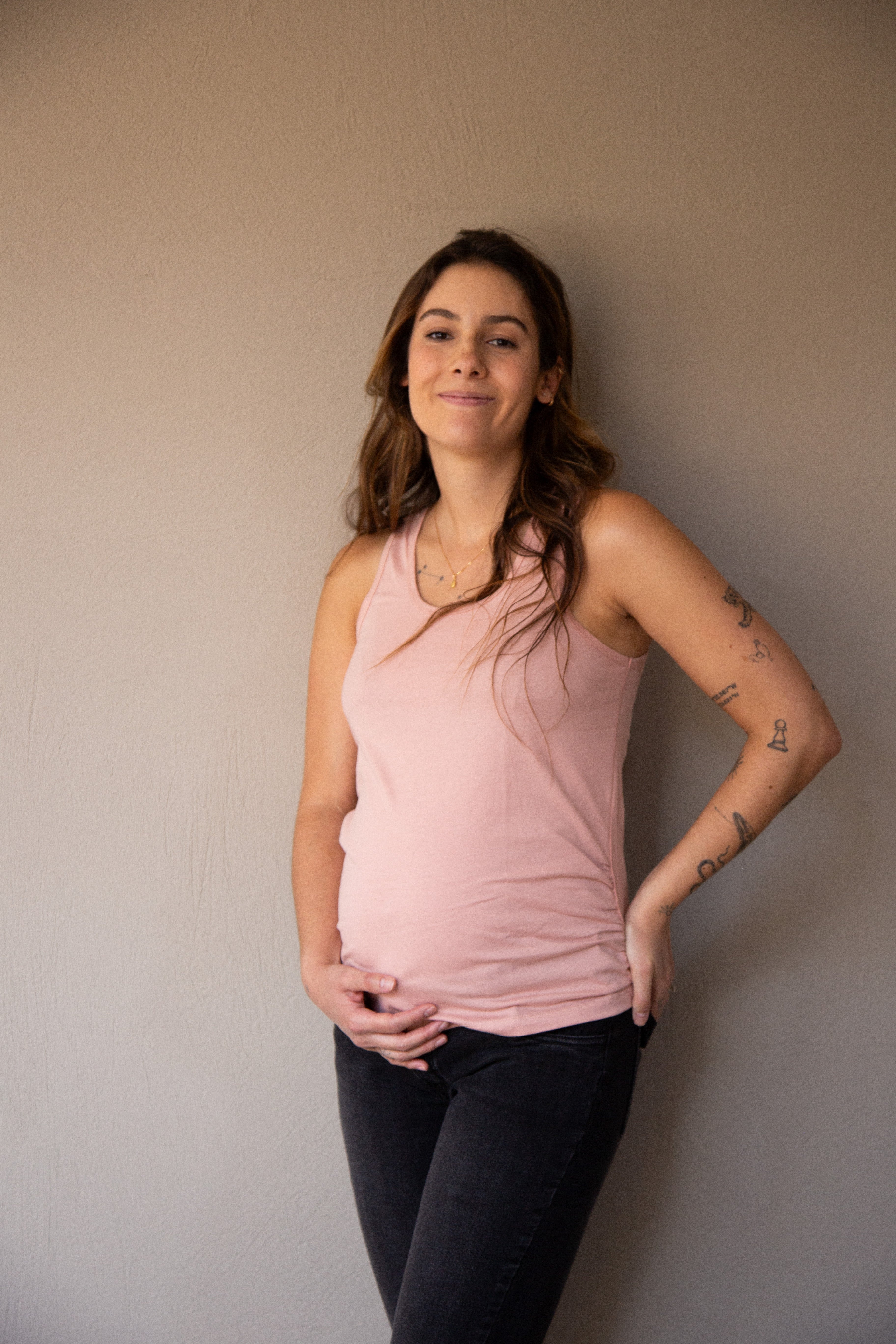 T-shirt básica manga sisa palo de rosa | Ropa de maternidad