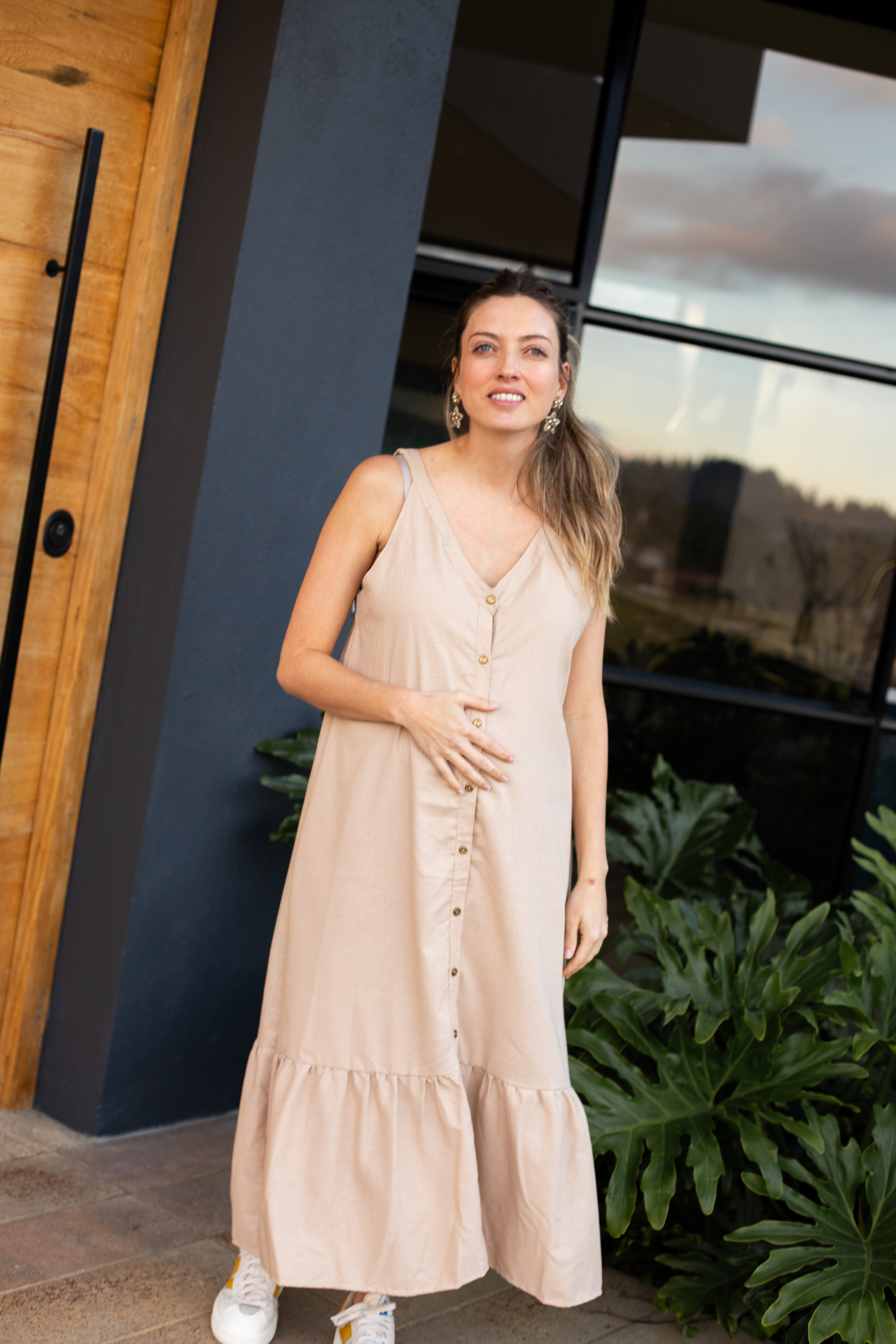 Vestido Vida Beige | Vestidos de maternidad