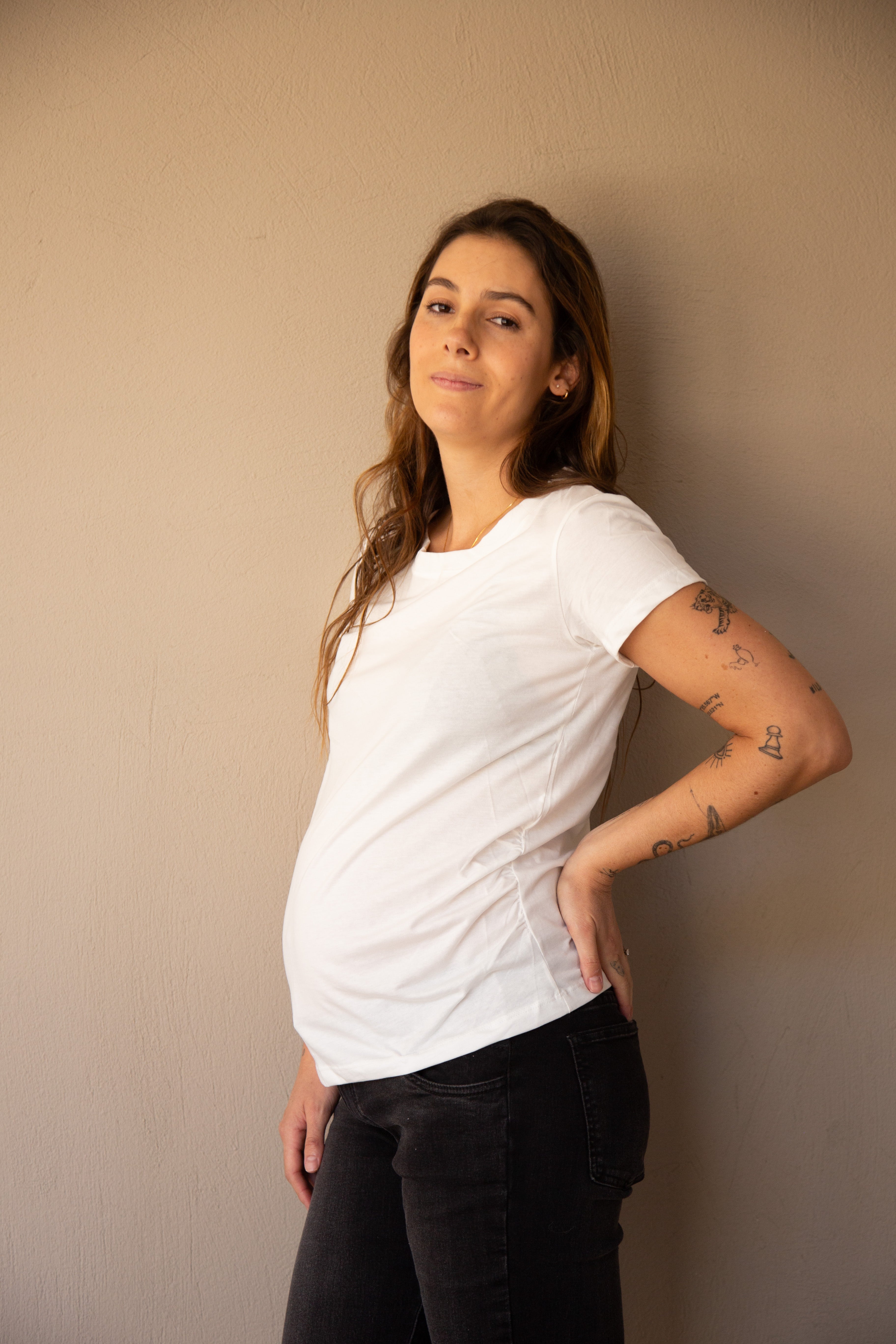 T-shirt Básica manga corta blanca | Ropa de maternidad