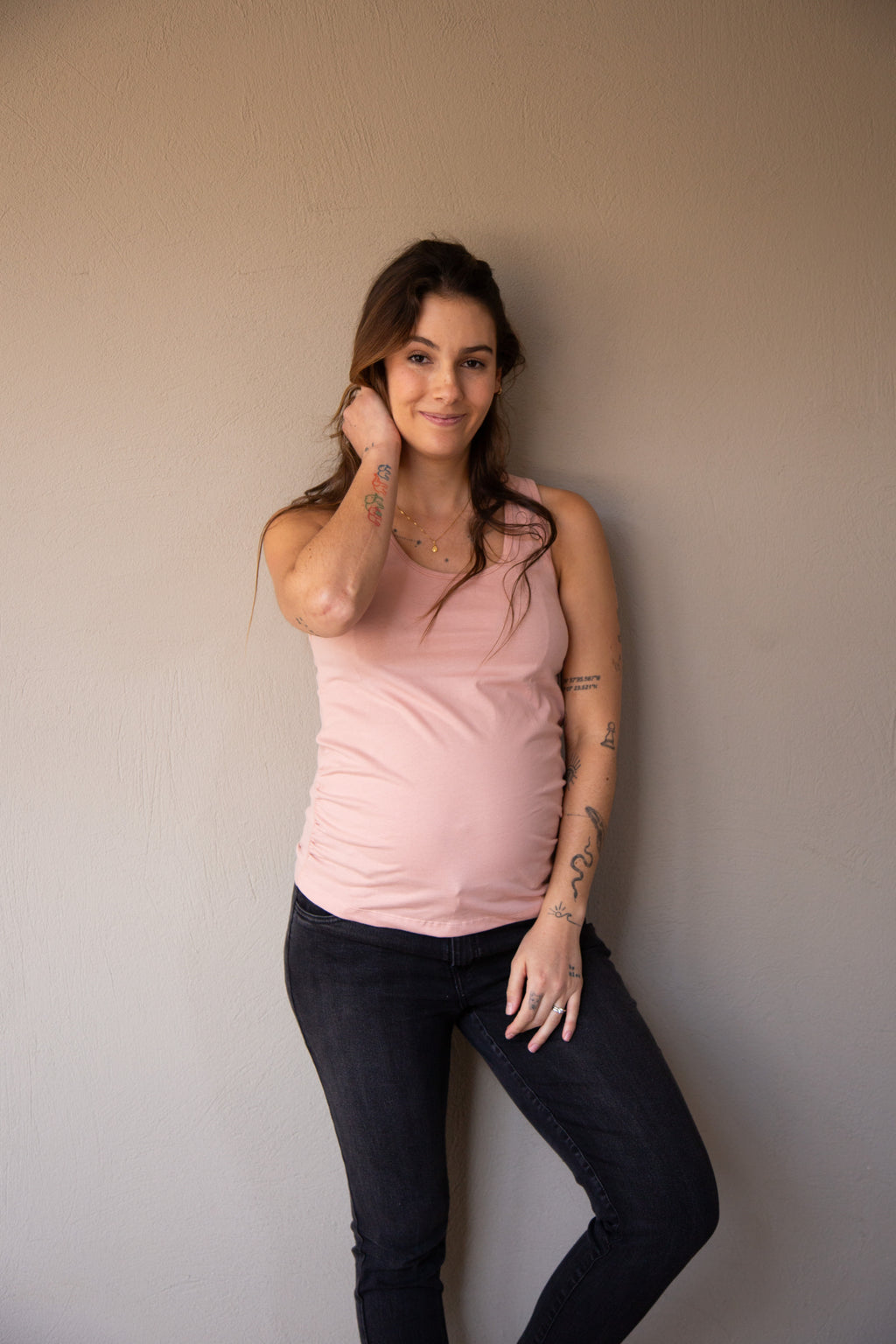 T-shirt básica manga sisa palo de rosa | Ropa de maternidad