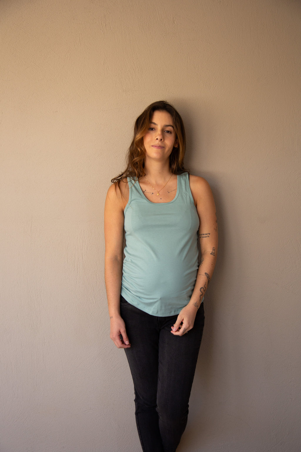 T-shirt Básica manga sisa verde | Ropa de maternidad