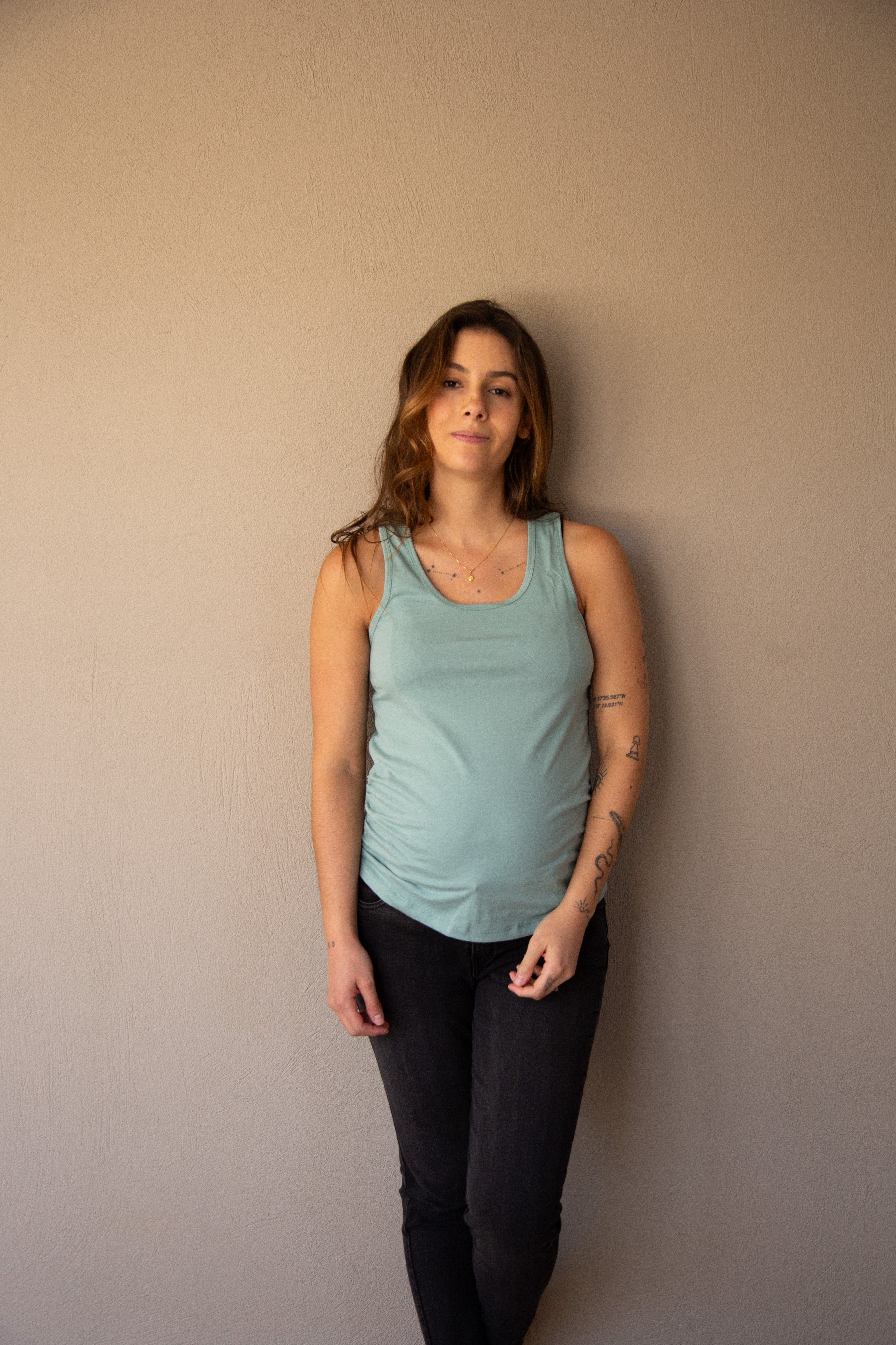 T-shirt Básica manga sisa verde | Ropa de maternidad