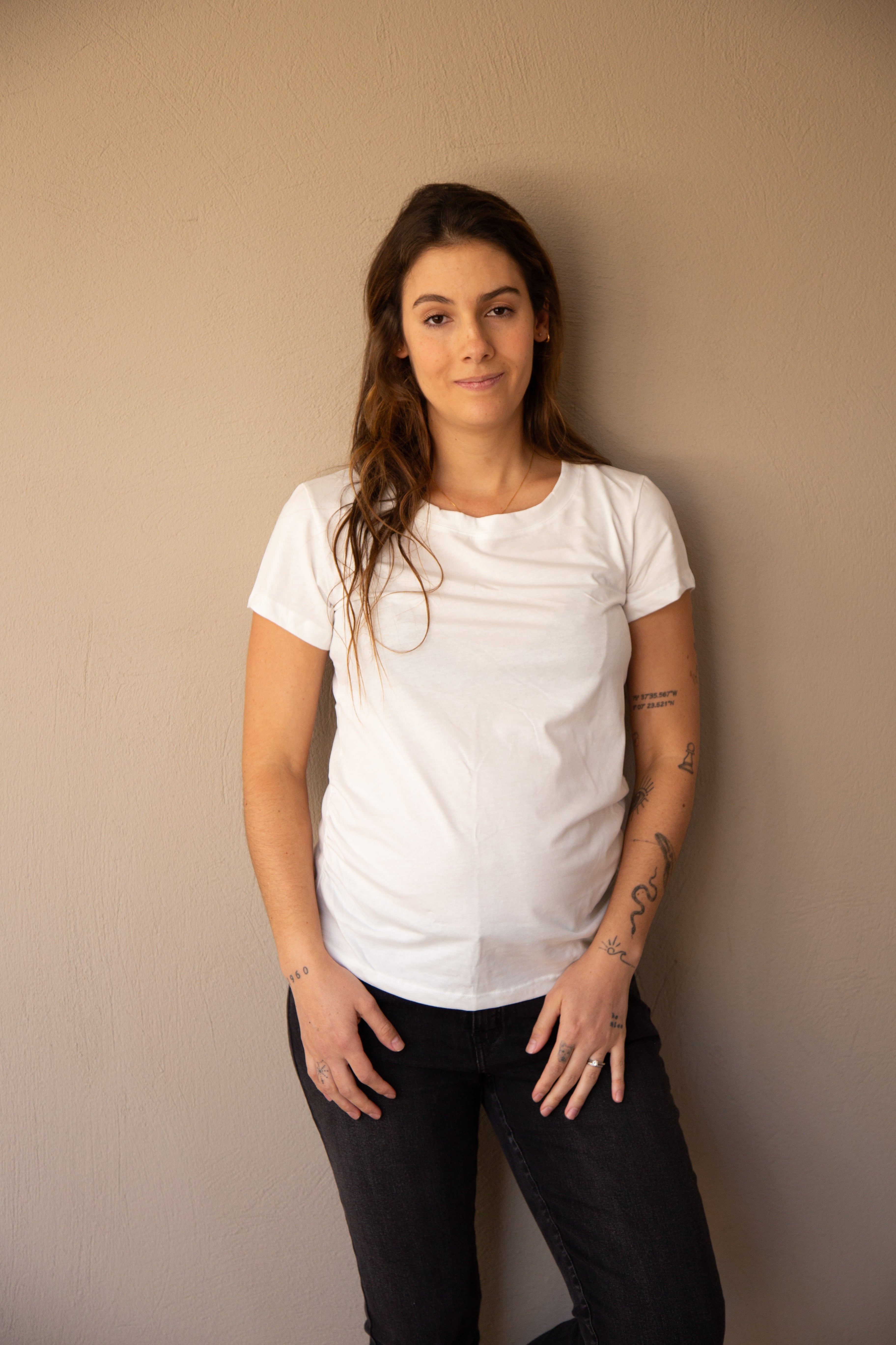 T-shirt Básica manga corta blanca | Ropa de maternidad