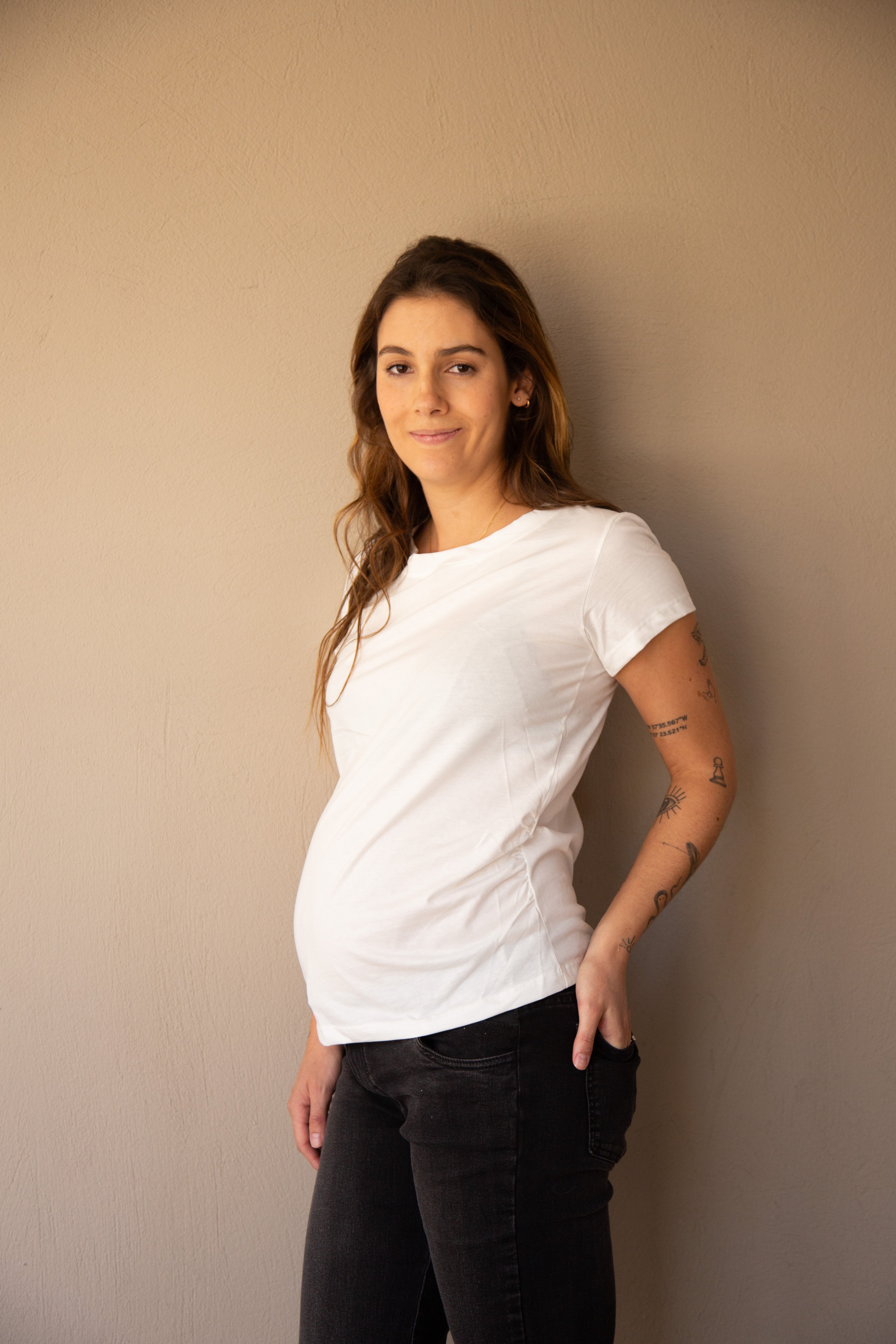 T-shirt Básica manga corta blanca | Ropa de maternidad