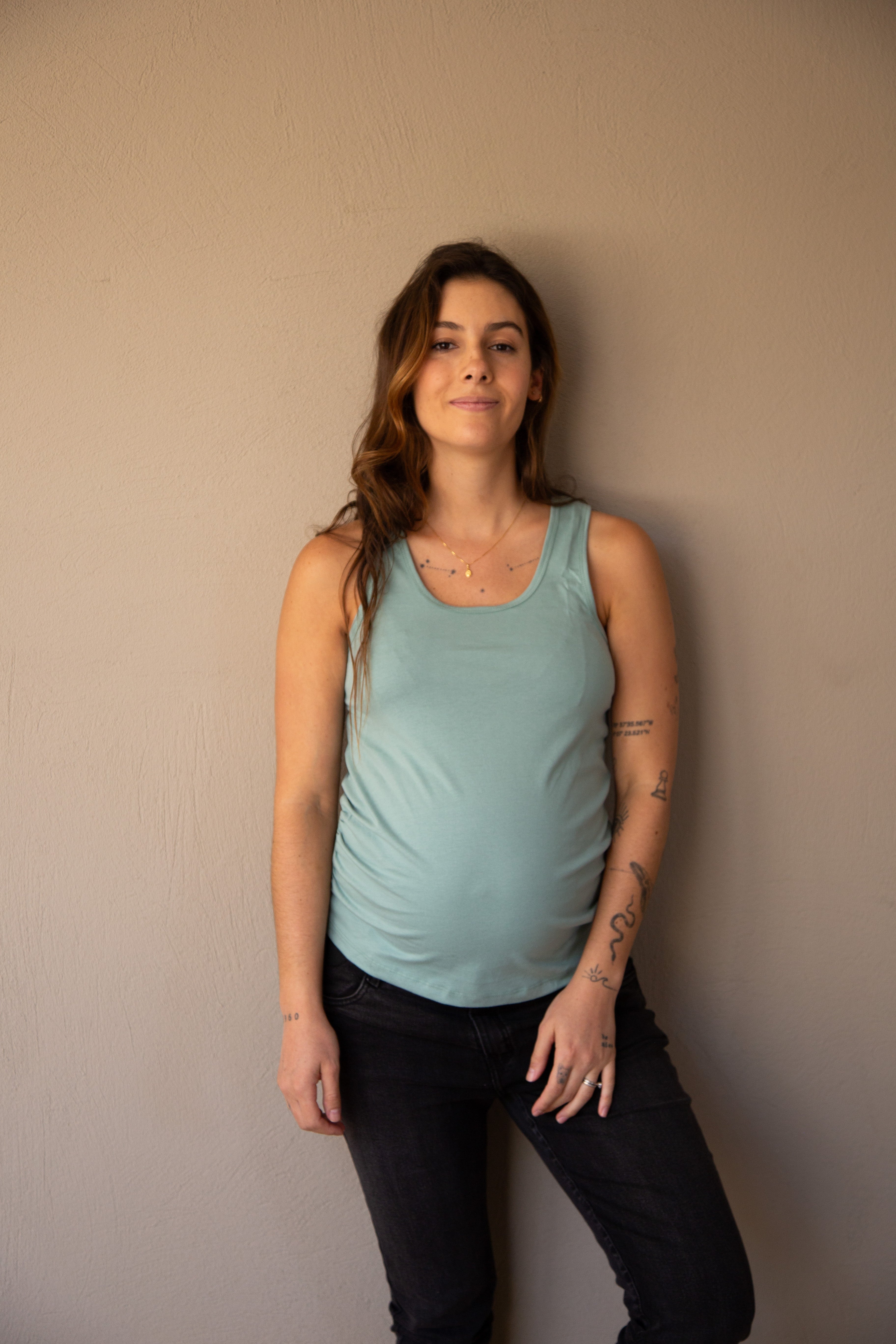 T-shirt Básica manga sisa verde | Ropa de maternidad