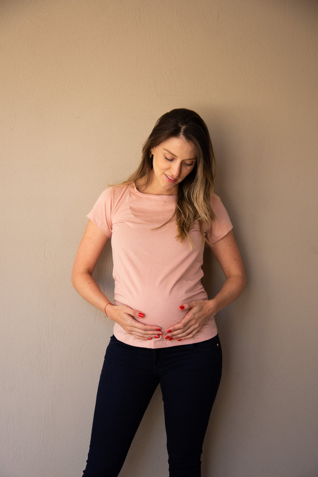 T-shirt Básica manga corta palo de rosa | Ropa de maternidad