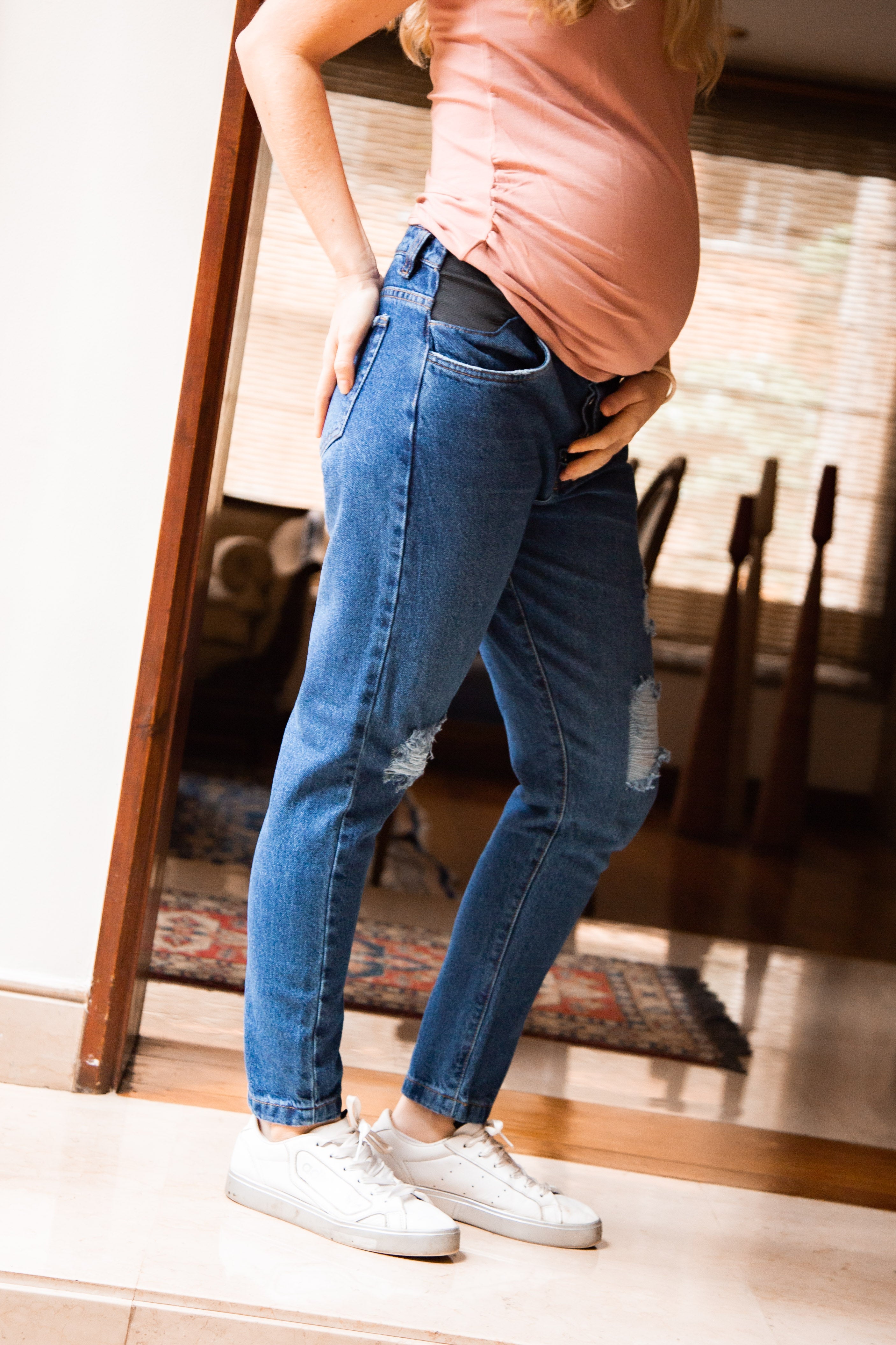 Jean Boyfriend Azul rotos