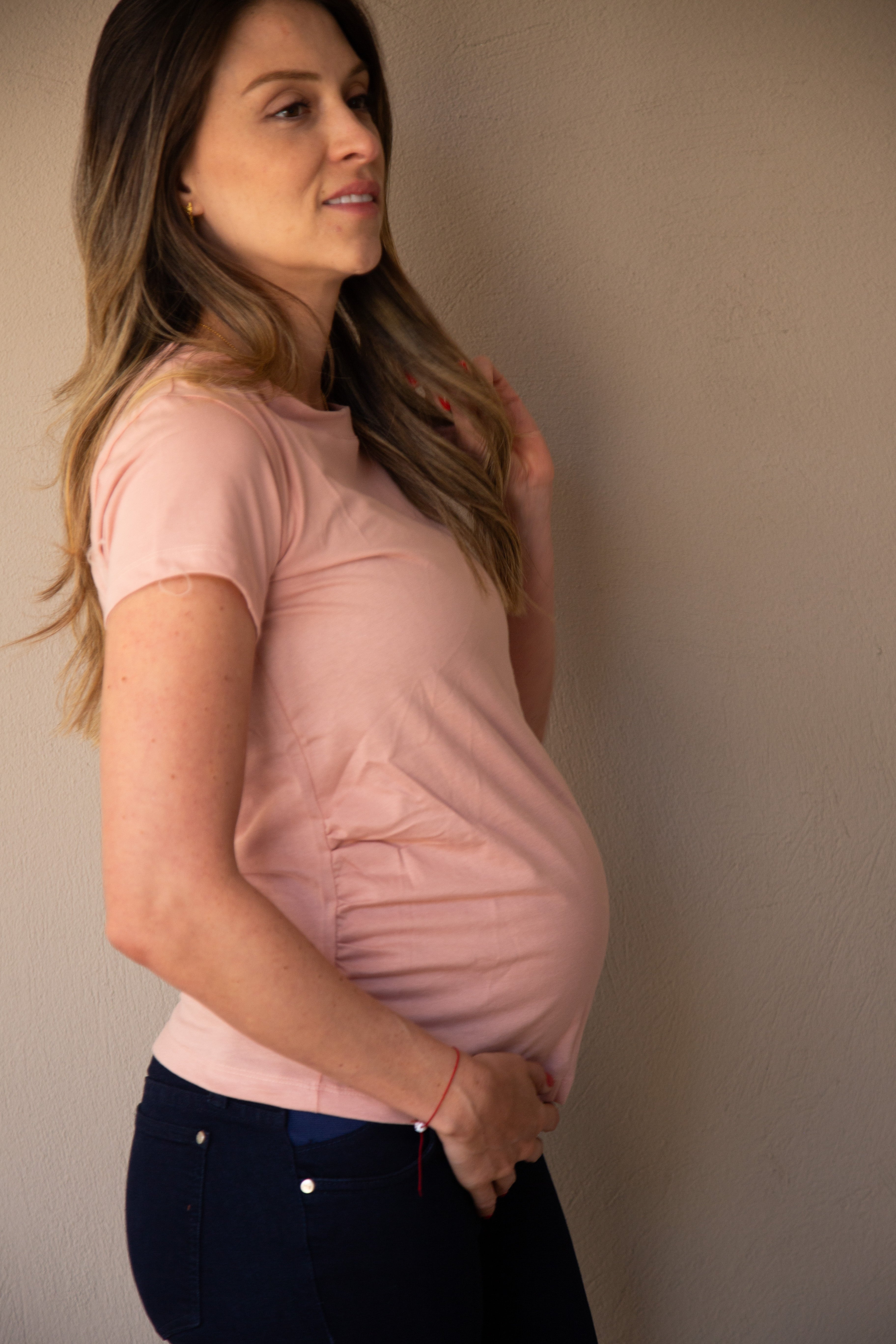 T-shirt Básica manga corta palo de rosa | Ropa de maternidad