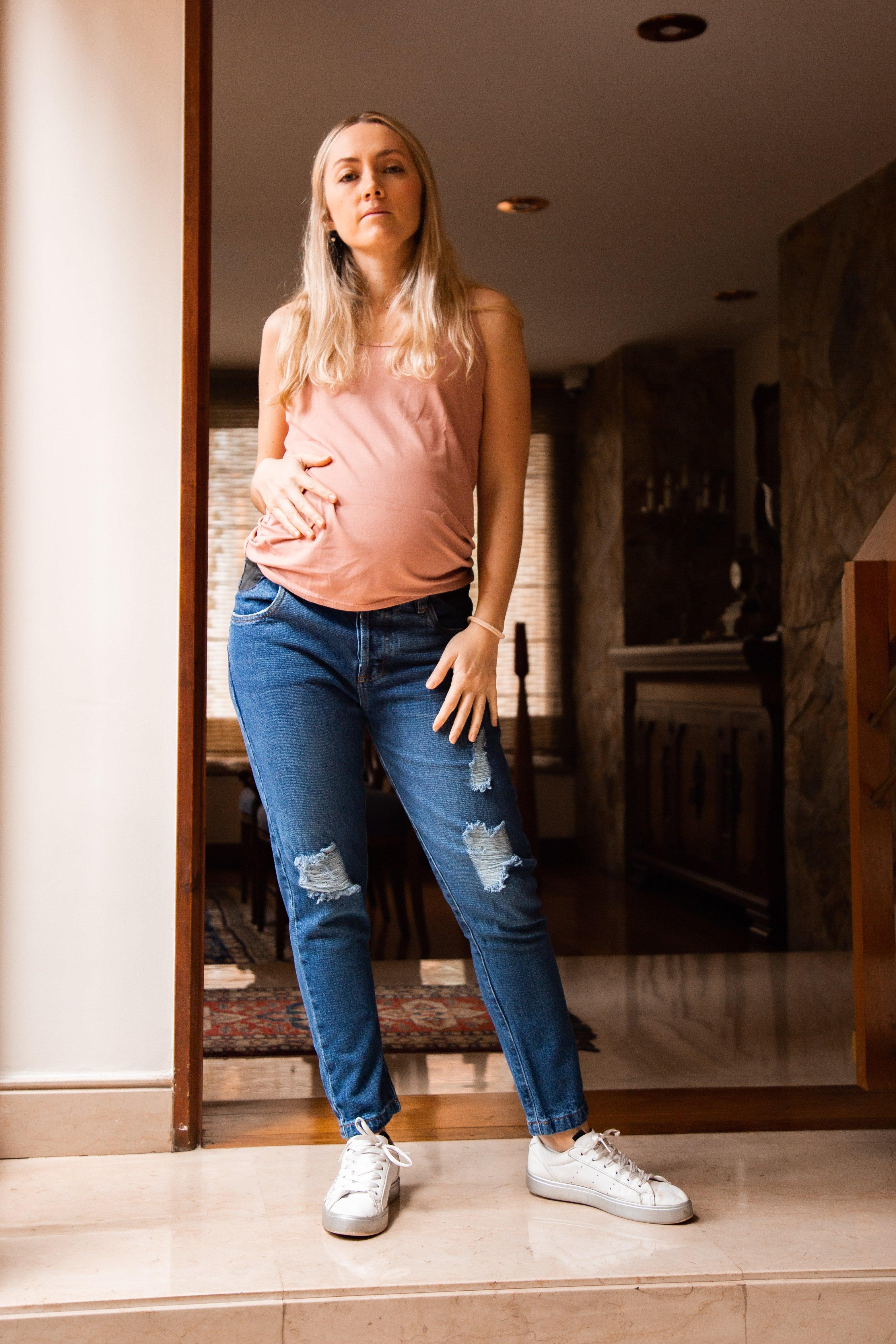 Jean Boyfriend Azul rotos