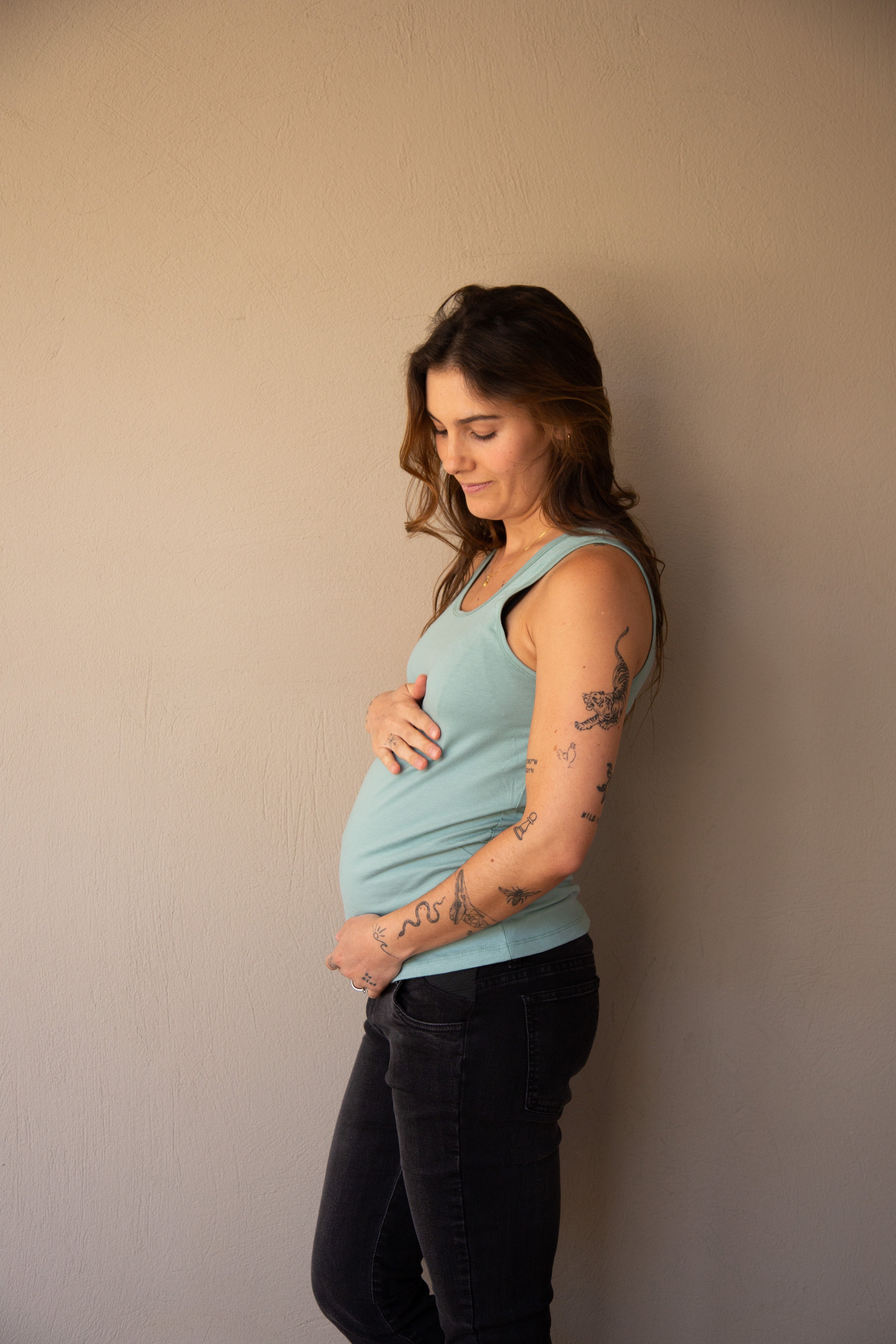 T-shirt Básica manga sisa verde | Ropa de maternidad