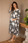 Vestido Calma estampado blanco y negro | Vestidos de maternidad