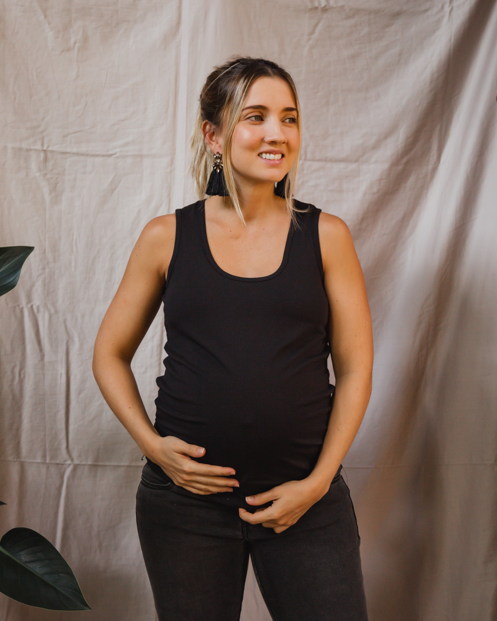 T-shirt Básica manga sisa negra | Ropa de maternidad